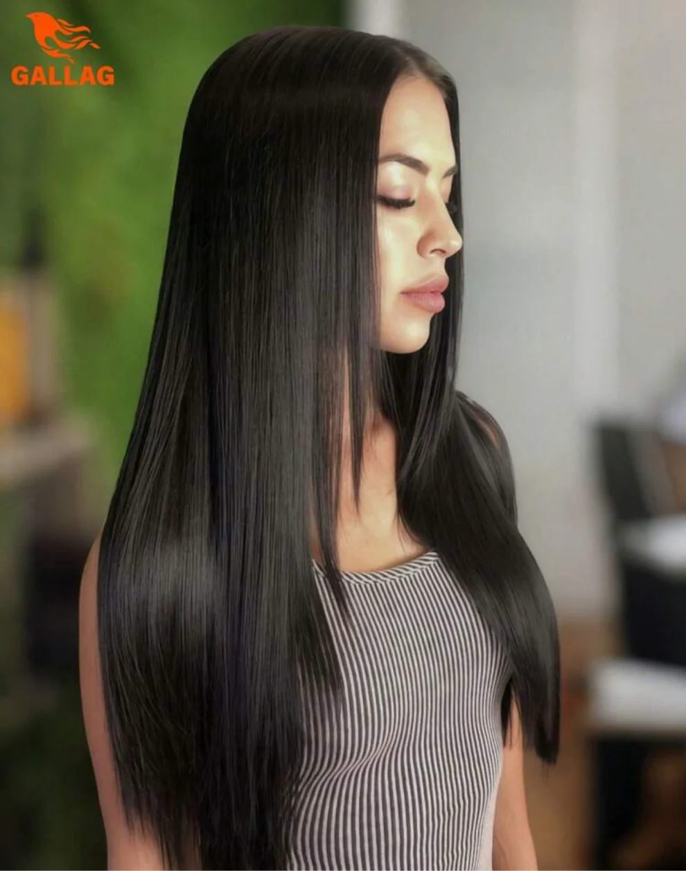 Straight Glueless Human Blend Wig
